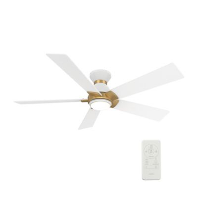 Carro USA Ascender LED Smart Flushmount Ceiling Fan - Color: White - Blade 