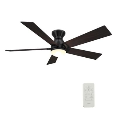 Carro USA Ascender LED Smart Flushmount Ceiling Fan - Color: Black - Blade 