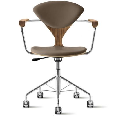Cherner Chair Company Cherner Seat and Back Upholstered Task Armchair in Br