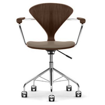 Cherner Chair Company Cherner Task Armchair with Seat Pad in Brown, Size: S