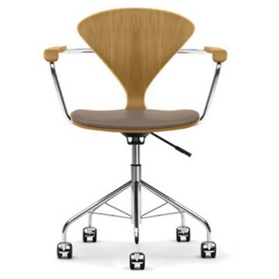Cherner Chair Company Cherner Task Armchair with Seat Pad in Brown, Size: S