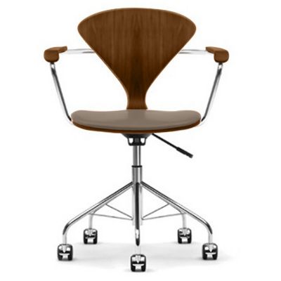 Cherner Chair Company Cherner Task Armchair with Seat Pad in Brown, Size: S