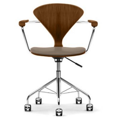 Cherner Chair Company Cherner Task Armchair with Seat Pad - Color: Brown - 