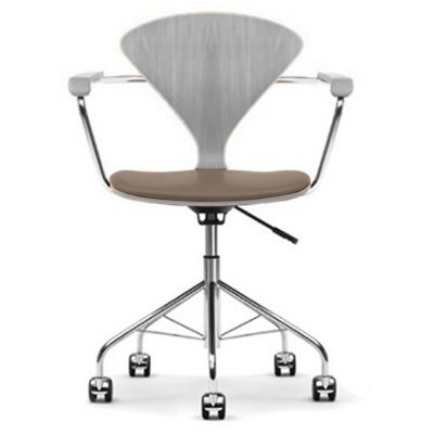 Cherner Chair Company Cherner Task Armchair with Seat Pad - Color: Brown - 