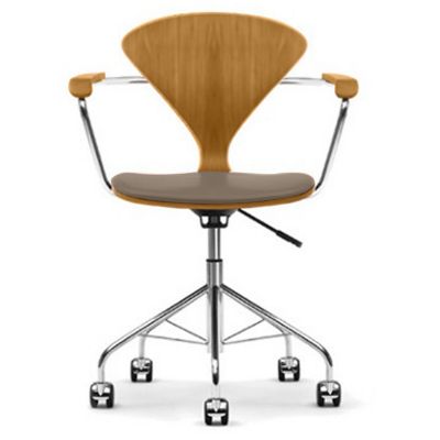 Cherner Chair Company Cherner Task Armchair with Seat Pad in Brown, Size: S