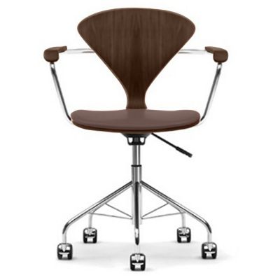 Cherner Chair Company Cherner Task Armchair with Seat Pad in Brown, Size: S