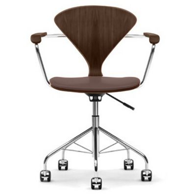 Cherner Chair Company Cherner Task Armchair with Seat Pad - Color: Brown - 