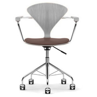 Cherner Chair Company Cherner Task Armchair with Seat Pad in Brown, Size: S