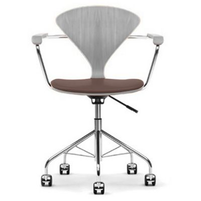 Cherner Chair Company Cherner Task Armchair with Seat Pad - Color: Brown - 