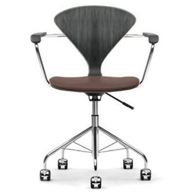 Cherner Chair Company Cherner Task Armchair with Seat Pad in Brown, Size: S