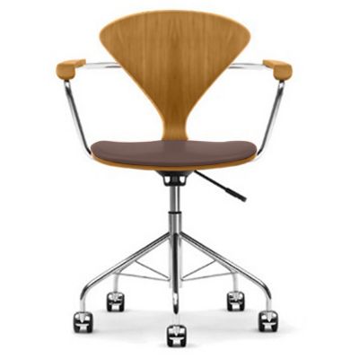 Cherner Chair Company Cherner Task Armchair with Seat Pad in Brown, Size: S