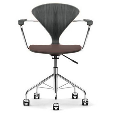 Cherner Chair Company Cherner Task Armchair with Seat Pad in Brown, Size: S