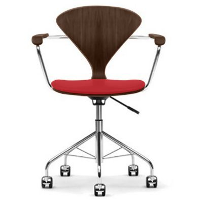 Cherner Chair Company Cherner Task Armchair with Seat Pad in Brown, Size: S