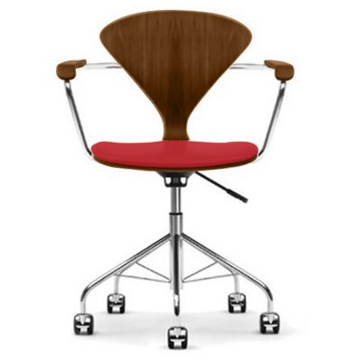 Cherner Chair Company Cherner Task Armchair with Seat Pad in Brown, Size: S