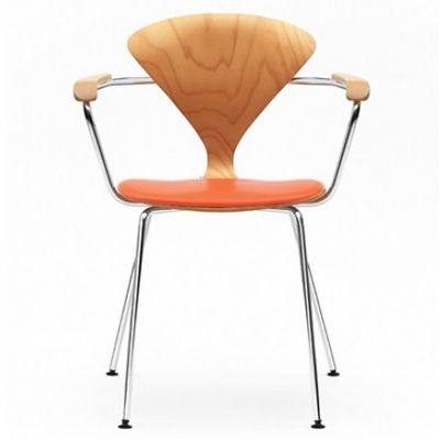 Cherner Metal Base Armchair with Seat Pad