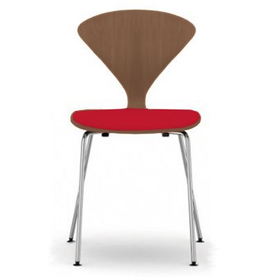 Cherner Chair Company Cherner Metal Base Chair with Seat Pad - Color: Wood 