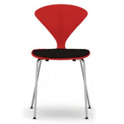 Cherner Chair Company Cherner Metal Base Chair with Seat Pad - Color: Wood 