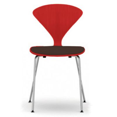 Cherner Chair Company Cherner Metal Base Chair with Seat Pad - Color: Wood 