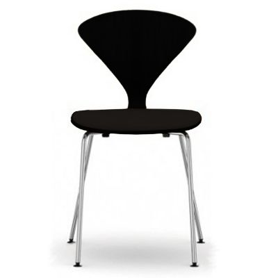 Cherner Chair Company Cherner Metal Base Chair with Seat Pad - Color: Wood 