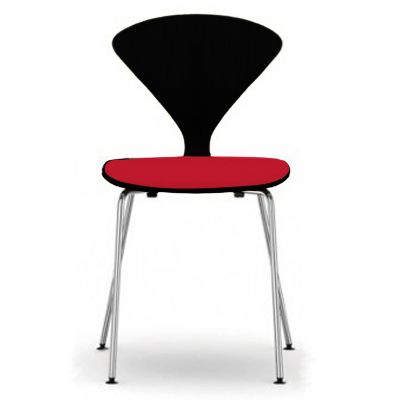 Cherner Chair Company Cherner Metal Base Chair with Seat Pad - Color: Wood 