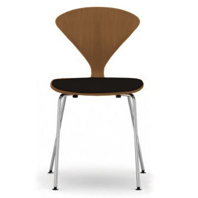 Cherner Chair Company Cherner Metal Base Chair with Seat Pad - Color: Wood 