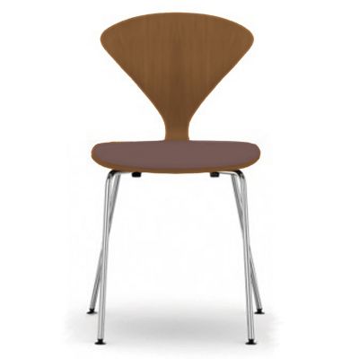 Cherner Chair Company Cherner Metal Base Chair with Seat Pad - Color: Wood 