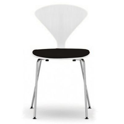 Cherner Chair Company Cherner Metal Base Chair with Seat Pad - Color: Wood 