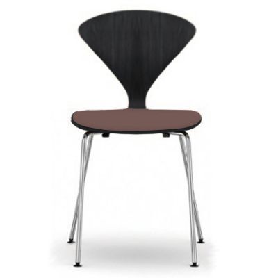 Cherner Chair Company Cherner Metal Base Chair with Seat Pad - Color: Wood 