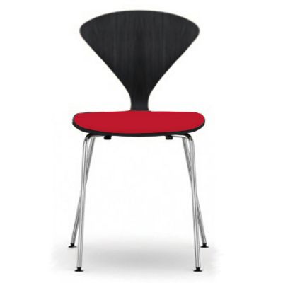 Cherner Chair Company Cherner Metal Base Chair with Seat Pad - Color: Wood 