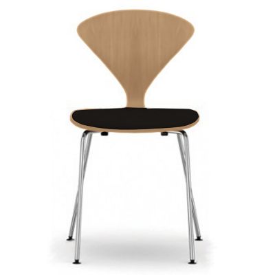 Cherner Chair Company Cherner Metal Base Chair with Seat Pad - Color: Wood 