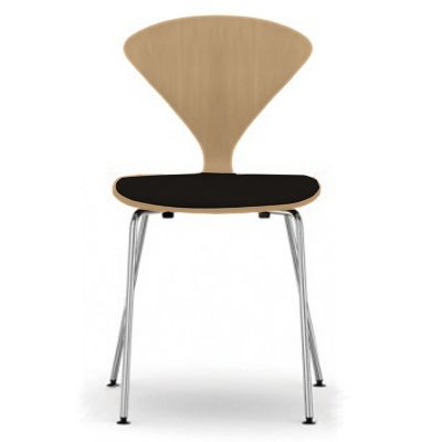 Cherner Chair Company Cherner Metal Base Chair with Seat Pad - Color: Wood 