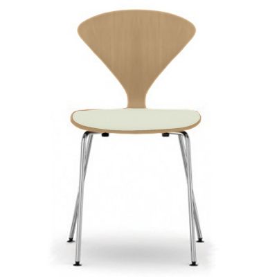 Cherner Chair Company Cherner Metal Base Chair with Seat Pad - Color: Wood 