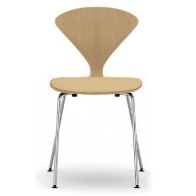 Cherner Chair Company Cherner Metal Base Chair with Seat Pad - Color: Wood 