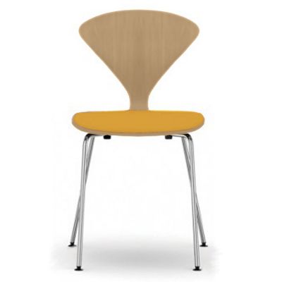 Cherner Chair Company Cherner Metal Base Chair with Seat Pad - Color: Wood 