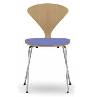 Cherner Chair Company Cherner Metal Base Chair with Seat Pad - Color: Wood 