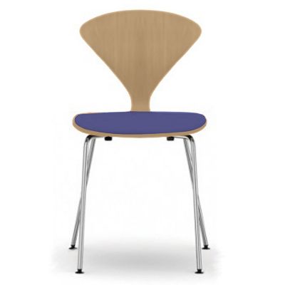 Cherner Chair Company Cherner Metal Base Chair with Seat Pad - Color: Wood 