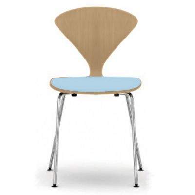 Cherner Chair Company Cherner Metal Base Chair with Seat Pad - Color: Wood 