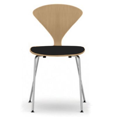 Cherner Chair Company Cherner Metal Base Chair with Seat Pad - Color: Wood 