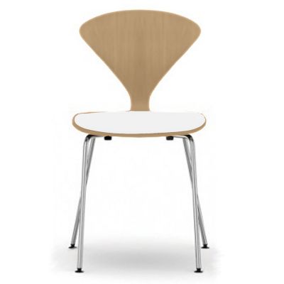 Cherner Chair Company Cherner Metal Base Chair with Seat Pad - Color: Wood 