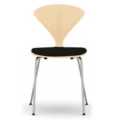 Cherner Chair Company Cherner Metal Base Chair with Seat Pad - Color: Wood 