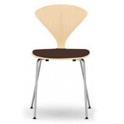 Cherner Chair Company Cherner Metal Base Chair with Seat Pad - Color: Wood 