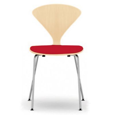 Cherner Chair Company Cherner Metal Base Chair with Seat Pad - Color: Wood 