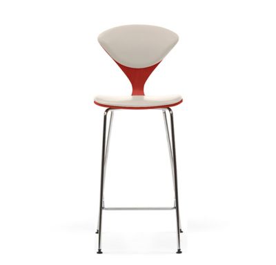 Cherner Seat and Back Upholstered Metal Base Stool