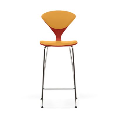 Cherner Chair Company Cherner Seat and Back Upholstered Metal Base Stool - 