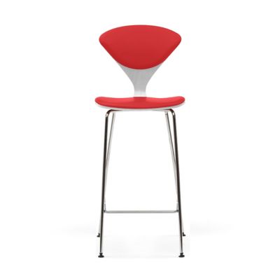 Cherner Chair Company Cherner Seat and Back Upholstered Metal Base Stool - 