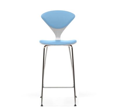 Cherner Chair Company Cherner Seat and Back Upholstered Metal Base Stool - 