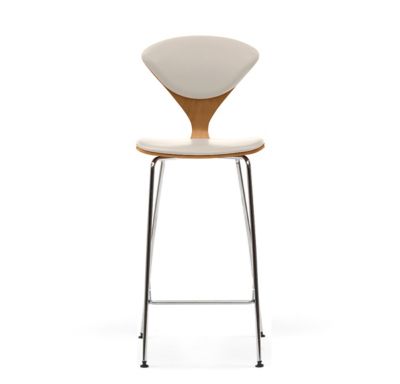 Cherner Chair Company Cherner Seat and Back Upholstered Metal Base Stool - 