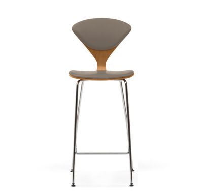 Cherner Chair Company Cherner Seat and Back Upholstered Metal Base Stool - 