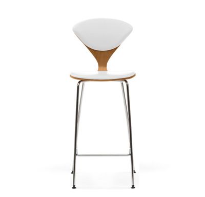 Cherner Chair Company Cherner Seat and Back Upholstered Metal Base Stool - 