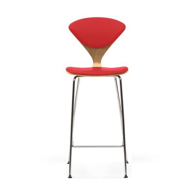 Cherner Chair Company Cherner Seat and Back Upholstered Metal Base Stool - 